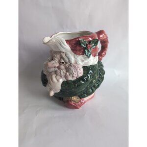 Fitz Floyd Santa Elf Pitcher 1989 1.75 qt Large Vintage Jug Christmas